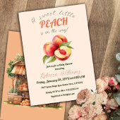 甘い小さな桃の夏の赤ちゃんシャワー 招待状