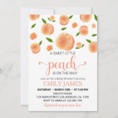 甘い小さな桃の女の子ベビーシャワー招待状 招待状 (正面)