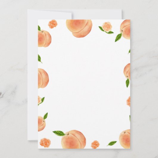 甘い小さな桃の女の子ベビーシャワー招待状 招待状 (裏面)