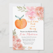 甘い小さな桃の方法の赤ちゃんシャワー招待状 招待状 (正面)