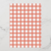 甘い小さな桃の方法ベビーシャワー箔Inv 箔招待状 (裏面)