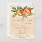 甘い小さな桃の春夏の赤ちゃんシャワー 招待状 (正面)