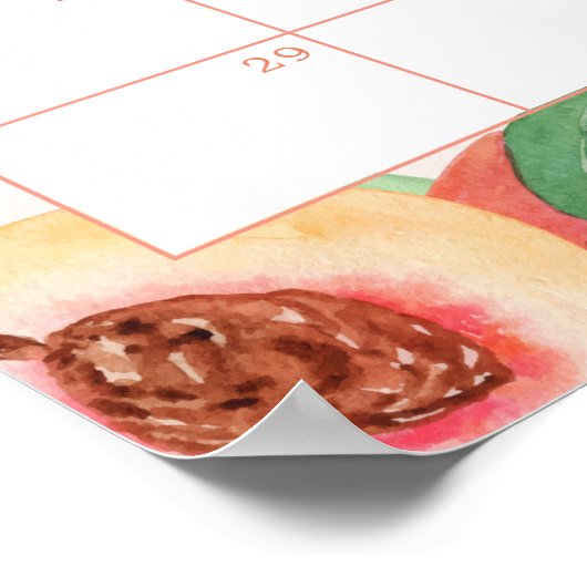 甘い小さな桃の期日カレンダーを推測 ポスター (角)