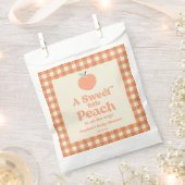 甘い小さな桃の果実ピンクのオレンジ色の赤ちゃんシャワー フェイバーバッグ (クリップ留めされた状態)