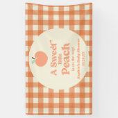 甘い小さな桃の果実ピンクのオレンジ色の赤ちゃんシャワー 横断幕 (縦)