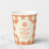 甘い小さな桃の果実ピンクのオレンジ色の赤ちゃんシャワー 紙コップ (裏面)