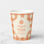 甘い小さな桃の果実ピンクのオレンジ色の赤ちゃんシャワー 紙コップ (正面)
