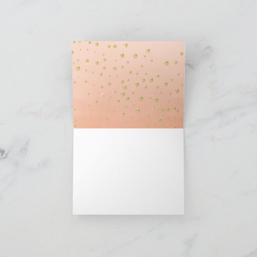 甘い小さな桃の赤ちゃんシャワーありがとうご注意 サンキューカード (内部)