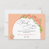 甘い小さな桃の赤ちゃんシャワーありがとう カード (正面)