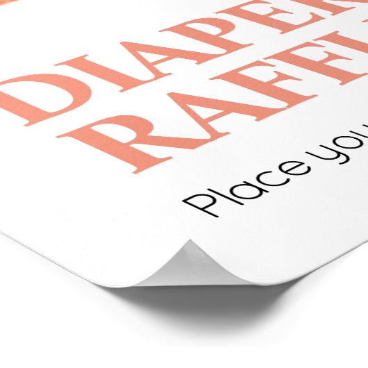 甘い小さな桃の赤ちゃんシャワーおむつラッフル ポスター (角)