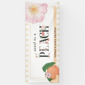 甘い小さな桃の赤ちゃんシャワーへようこそ 横断幕 (縦)