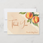 甘い小さな桃の赤ちゃんシャワーサンキューカード 招待状 (正面)