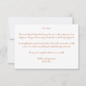 甘い小さな桃の赤ちゃんシャワーサンキューカード 招待状 (裏面)