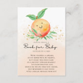 甘い小さな桃の赤ちゃんシャワーベビーカード エンクロージャーカード (正面)