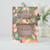 甘い小さな桃の赤ちゃんシャワーベビーカード エンクロージャーカード (スタンド正面)