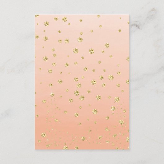 甘い小さな桃の赤ちゃんシャワーベビーカード エンクロージャーカード (裏面)