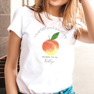 甘い小さな桃の赤ちゃんシャワーママbe tシャツ