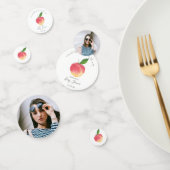 甘い小さな桃の赤ちゃんシャワー写真 コンフェッティ (グループ)