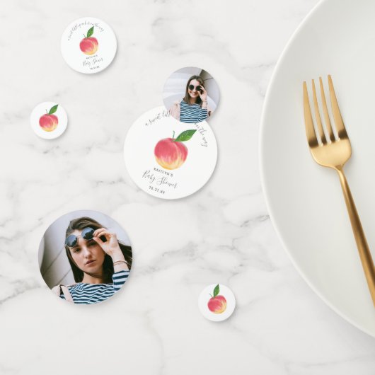 甘い小さな桃の赤ちゃんシャワー写真 コンフェッティ (グループ)