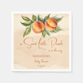 甘い小さな桃の赤ちゃんシャワー印刷テンプレート スタンダードカクテルナプキン (正面)