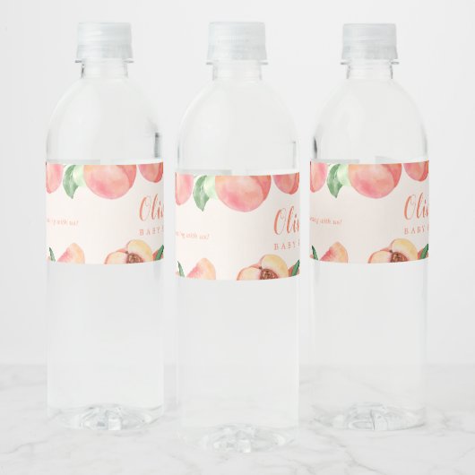 甘い小さな桃の赤ちゃんシャワー好意ウォーターボトル ペットボトルラベル (ボトル)