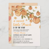 甘い小さな桃の赤ちゃんシャワー招待状 招待状 (正面/裏面)