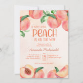 甘い小さな桃の赤ちゃんシャワー招待状 招待状 (正面)