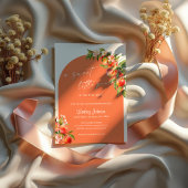 甘い小さな桃の赤ちゃんシャワー明るいアーチ 招待状