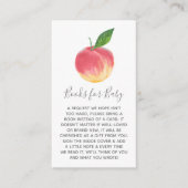 甘い小さな桃の赤ちゃんシャワー本のリクエスト エンクロージャーカード (正面)