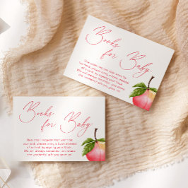 甘い小さな桃の赤ちゃんシャワー本のリクエスト エンクロージャーカード