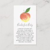 甘い小さな桃の赤ちゃんシャワー本のリクエスト エンクロージャーカード (正面)