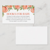 甘い小さな桃の赤ちゃんシャワー本ベビー エンクロージャーカード (正面/裏面)