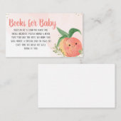 甘い小さな桃の赤ちゃんシャワー本ベビー エンクロージャーカード (正面/裏面)