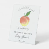 甘い小さな桃の赤ちゃんシャワー歓迎サイン 台座サイン (正面)
