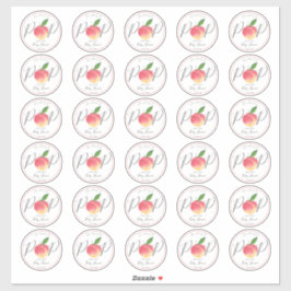 甘い小さな桃の赤ちゃんシャワー2"ラウンド シール