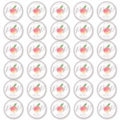 甘い小さな桃の赤ちゃんシャワー2"ラウンド シール (正面)