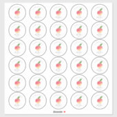 甘い小さな桃の赤ちゃんシャワー2"ラウンド シール (シート)