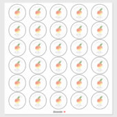 甘い小さな桃の赤ちゃんシャワー2"ラウンド シール (シート)