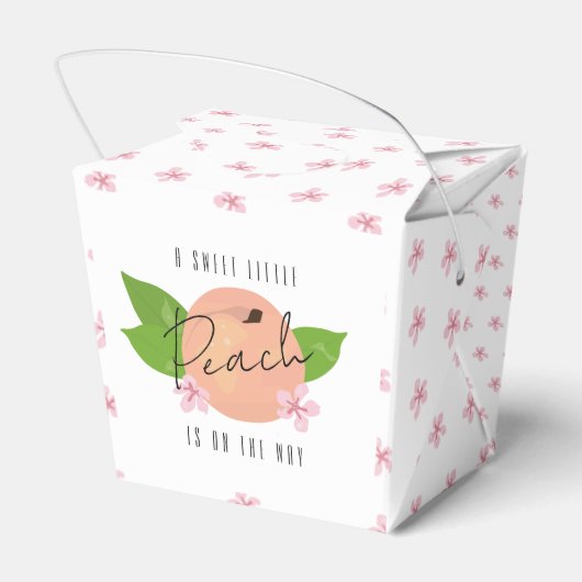 甘い小さな桃の赤ちゃんシャワー"ありがとう" フェイバーボックス (裏面サイド)