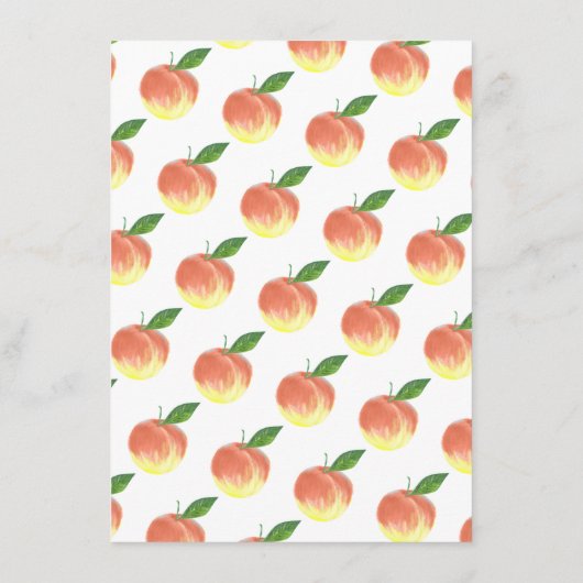 甘い小さな桃の赤ちゃんシャワー アドバイスカード (裏面)