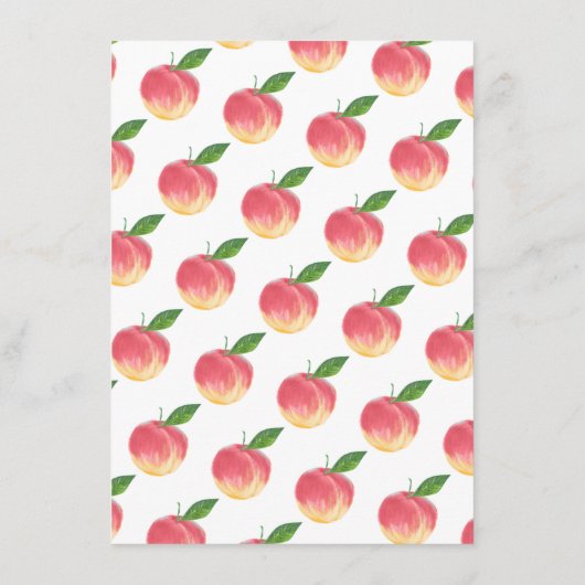 甘い小さな桃の赤ちゃんシャワー アドバイスカード (裏面)