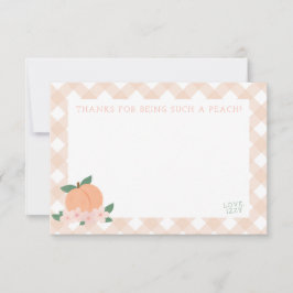 甘い小さな桃の赤ちゃんシャワー サンキューカード