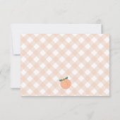 甘い小さな桃の赤ちゃんシャワー サンキューカード (裏面)