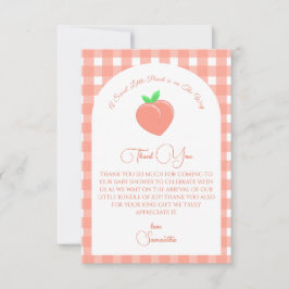 甘い小さな桃の赤ちゃんシャワー サンキューカード