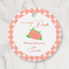 甘い小さな桃の赤ちゃんシャワー フェイバータグ