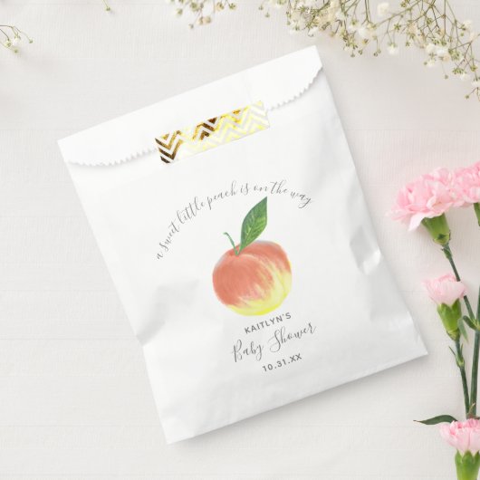 甘い小さな桃の赤ちゃんシャワー フェイバーバッグ (封をした状態)