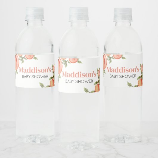 甘い小さな桃の赤ちゃんシャワー ペットボトルラベル (ボトル)