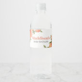 甘い小さな桃の赤ちゃんシャワー ペットボトルラベル (正面)