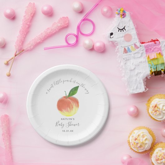 甘い小さな桃の赤ちゃんシャワー ペーパープレート (パーティー)