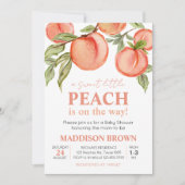 甘い小さな桃の赤ちゃんシャワー 招待状 (正面)